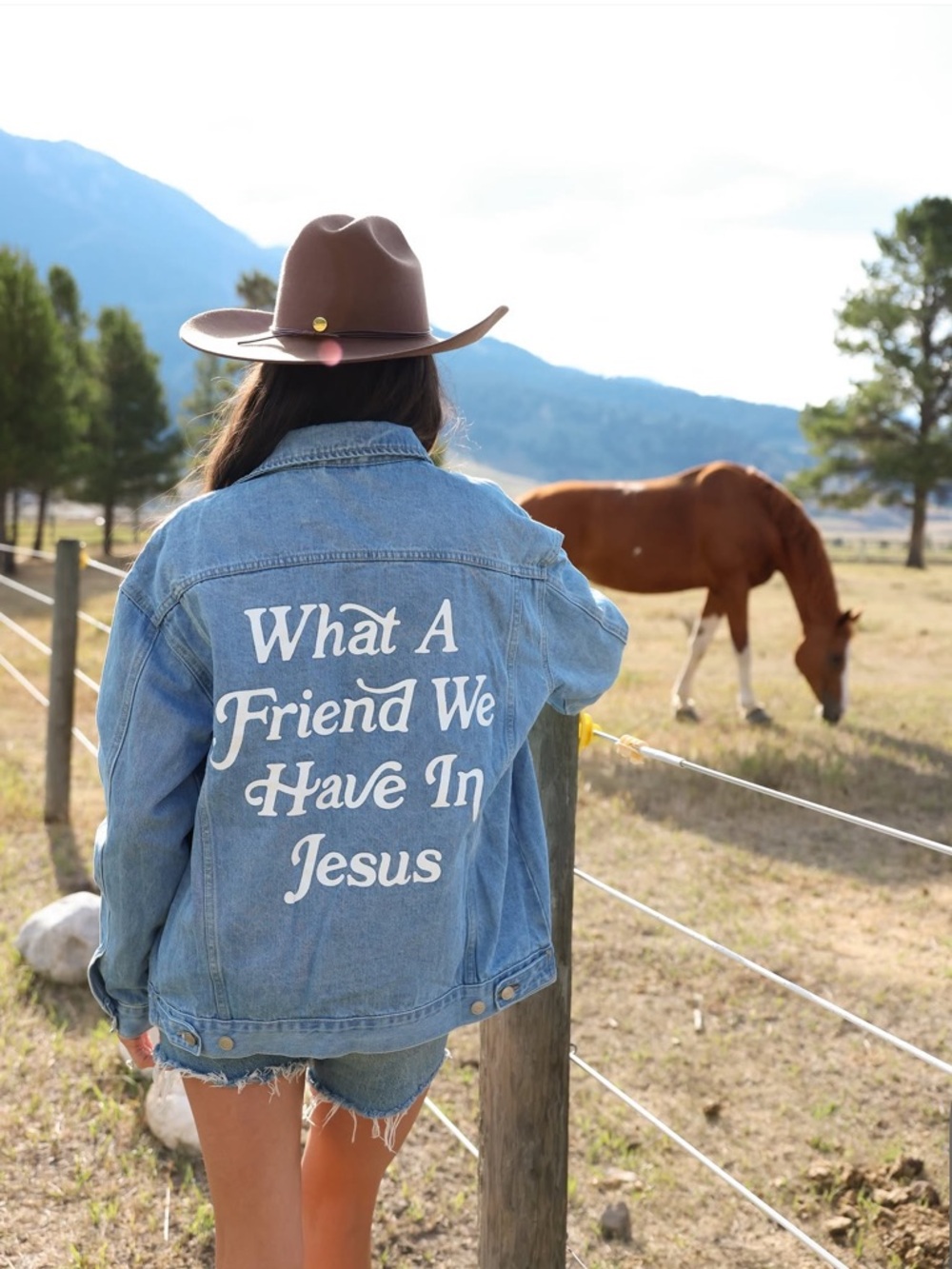 Elevated Faith WHAT A FRIEND IN JESUS DENIM JACKET